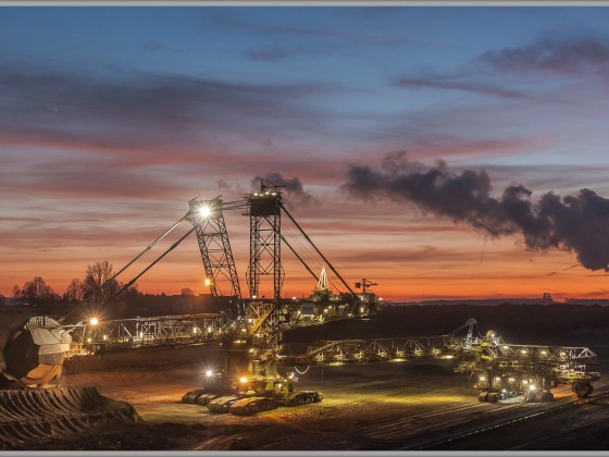 Sonnenuntergang im Tagebau Inden